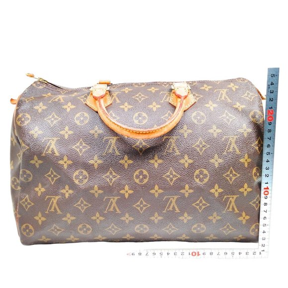 Authentic Louis Vuitton Satchel Bag Speedy 35 Monogram Used LV Handbag Vintage - Picture 9 of 10